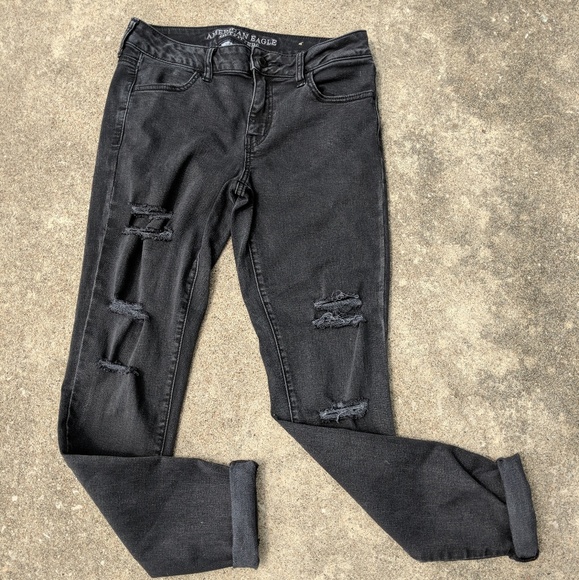 American Eagle Outfitters Denim - Black distressed Jeans